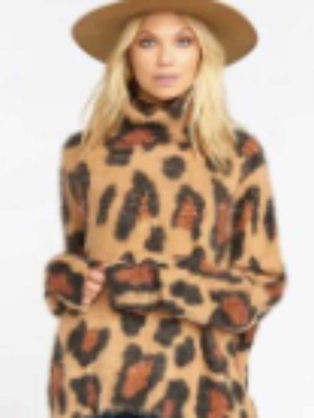 Show Me your Mumu Turtleneck Leopard Print Sweater Sz Small - Picture 5 of 14
